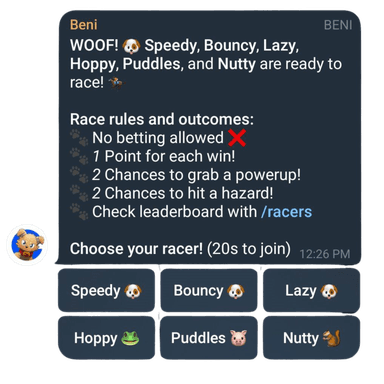 MASCOT RACE GAME